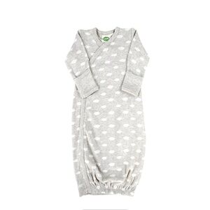 Parade Organics Organic Gown - Signature Print gray clouds 0/3m